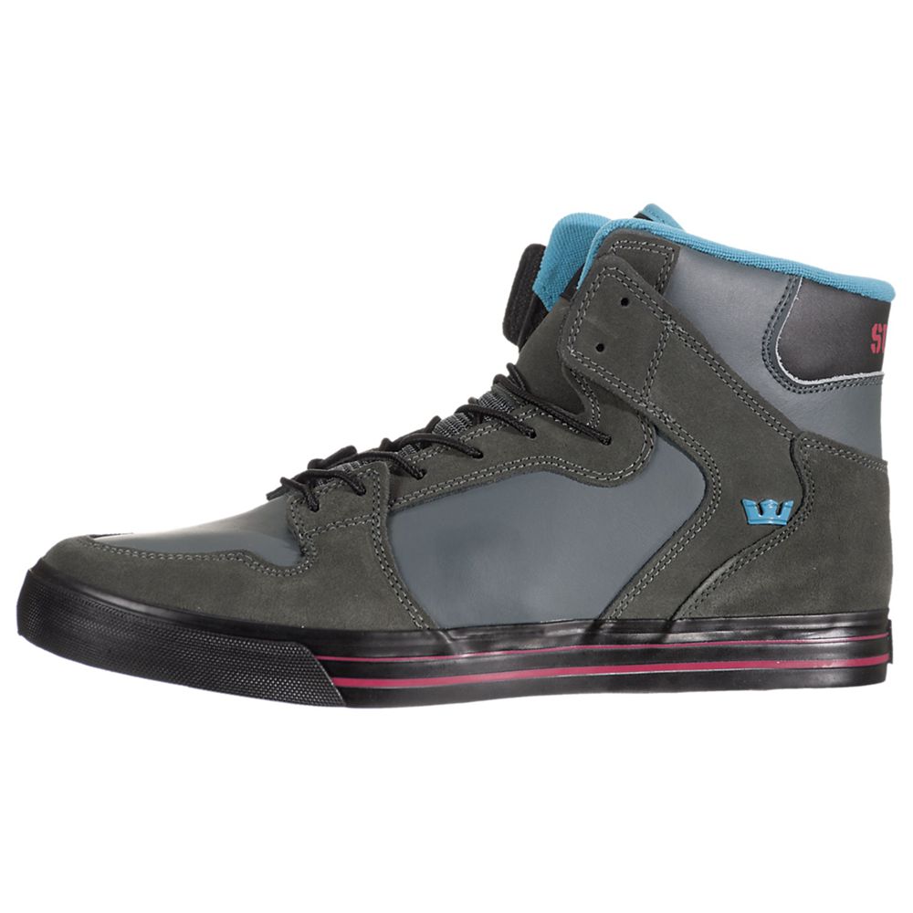 Baskets Montantes Supra Vaider Grise Noir Charcoal Action Homme | NSF-83228373